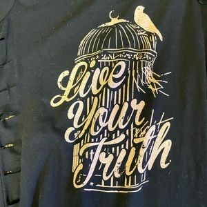 HUMAN UNLIMITED Live Your Truth Fringe Tee Size S